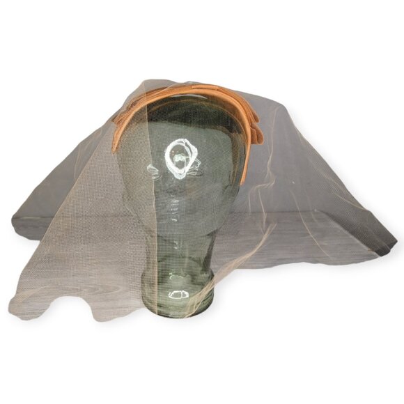 Vintage Rust/Orange Veiled Headband - Picture 3 of 5